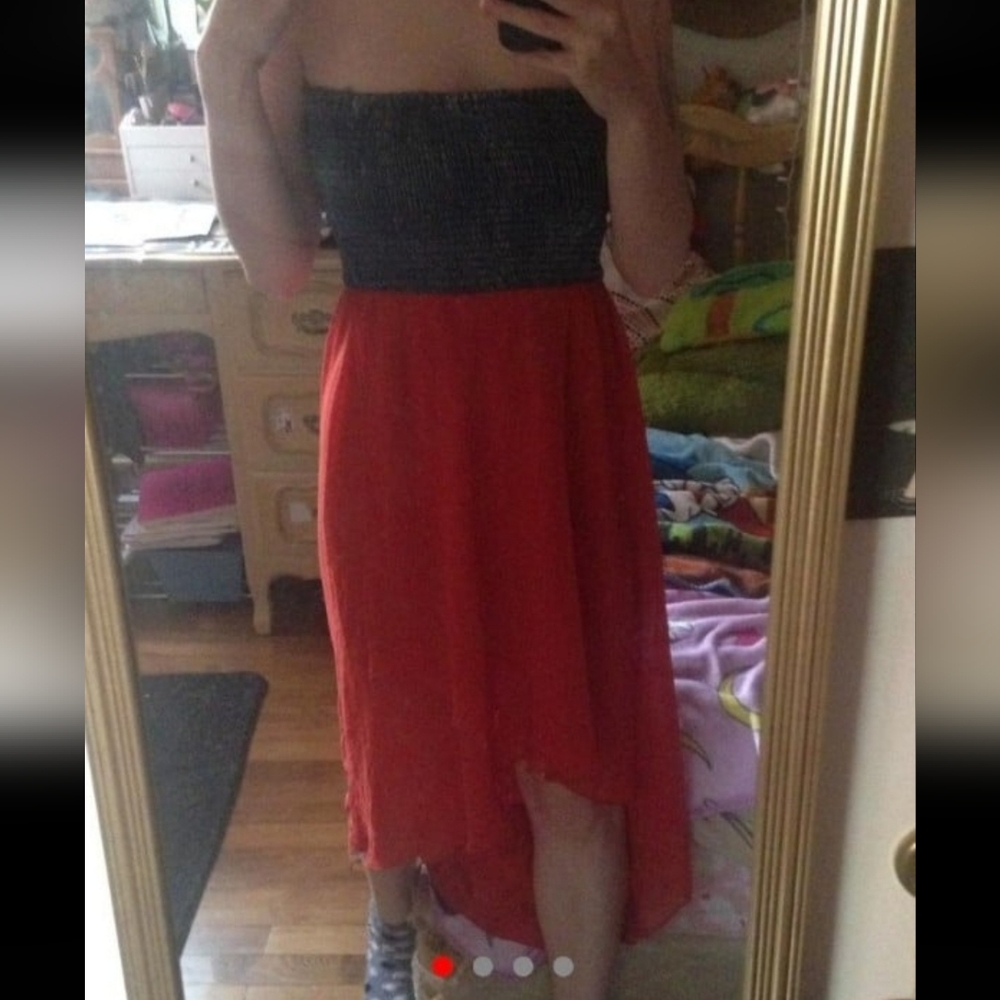 Ruched top tube / halter fishtail dress